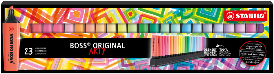 STABILO Surligneur BOSS ORIGINAL, set de bureau de 23 ARTY
