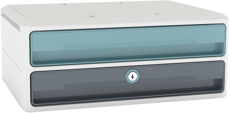 CEP Module de rangement MoovUp SECURE, 2 tiroirs,gris/menthe