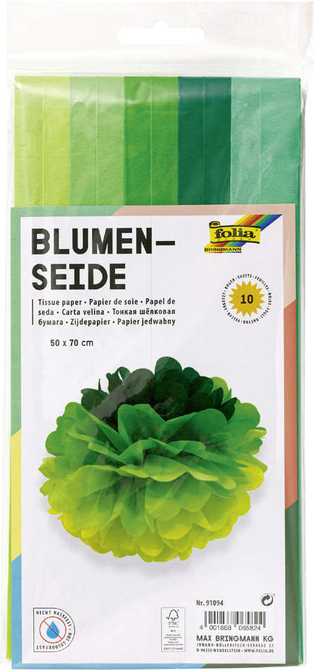 folia Papier de soie, (L)500 x (H)700 mm, 20 g/m2, vert
