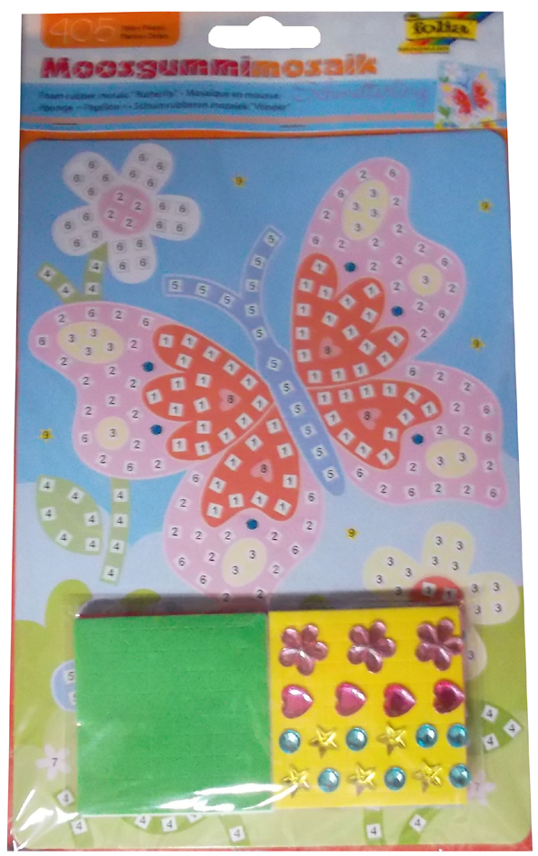 folia Mosaique de mousse caoutchouc 'papillon', 405 pièces