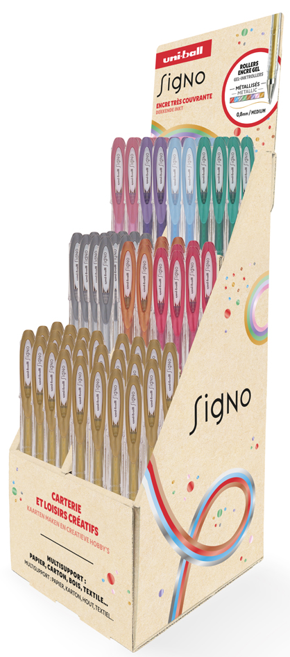 uni-ball Stylo à encre gel SIGNO Metallic, présentoir de 72