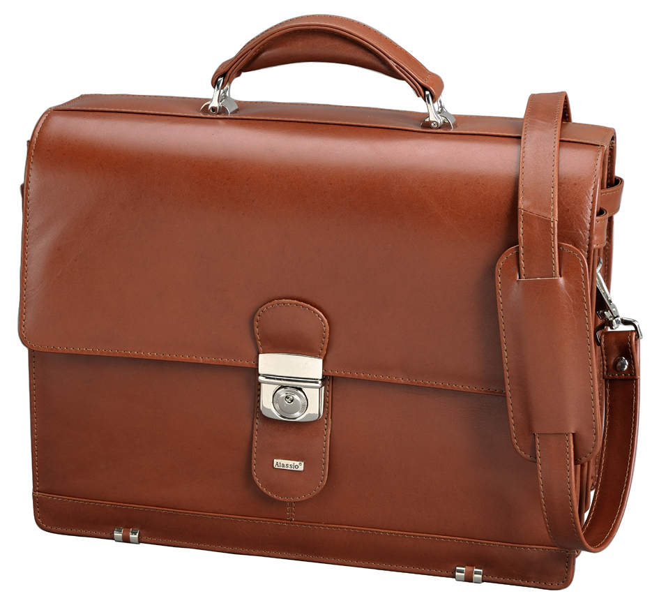 Alassio Porte-documents 'MOCCA', cuir, cognac