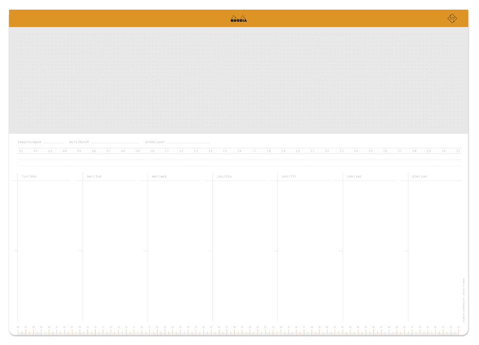 RHODIA Sous-main semainier non daté RHODIATIME, A2