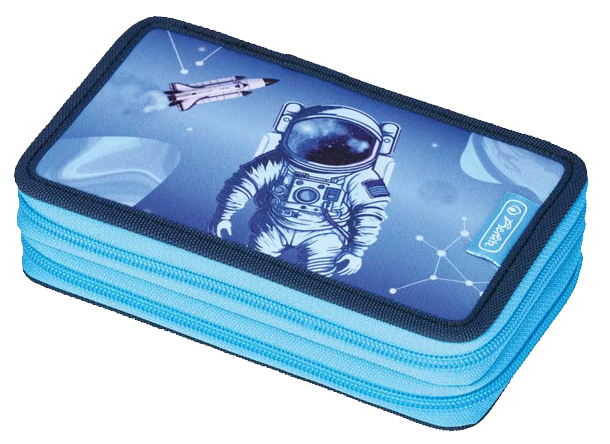 herlitz Étui scolaire double 'Cosmic Explorer', 23 pièces