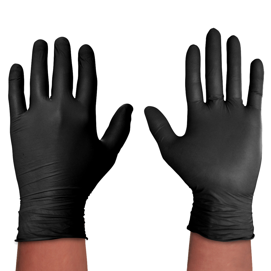 Spontex Gant en nitrile Black Protect, taille: L, noir