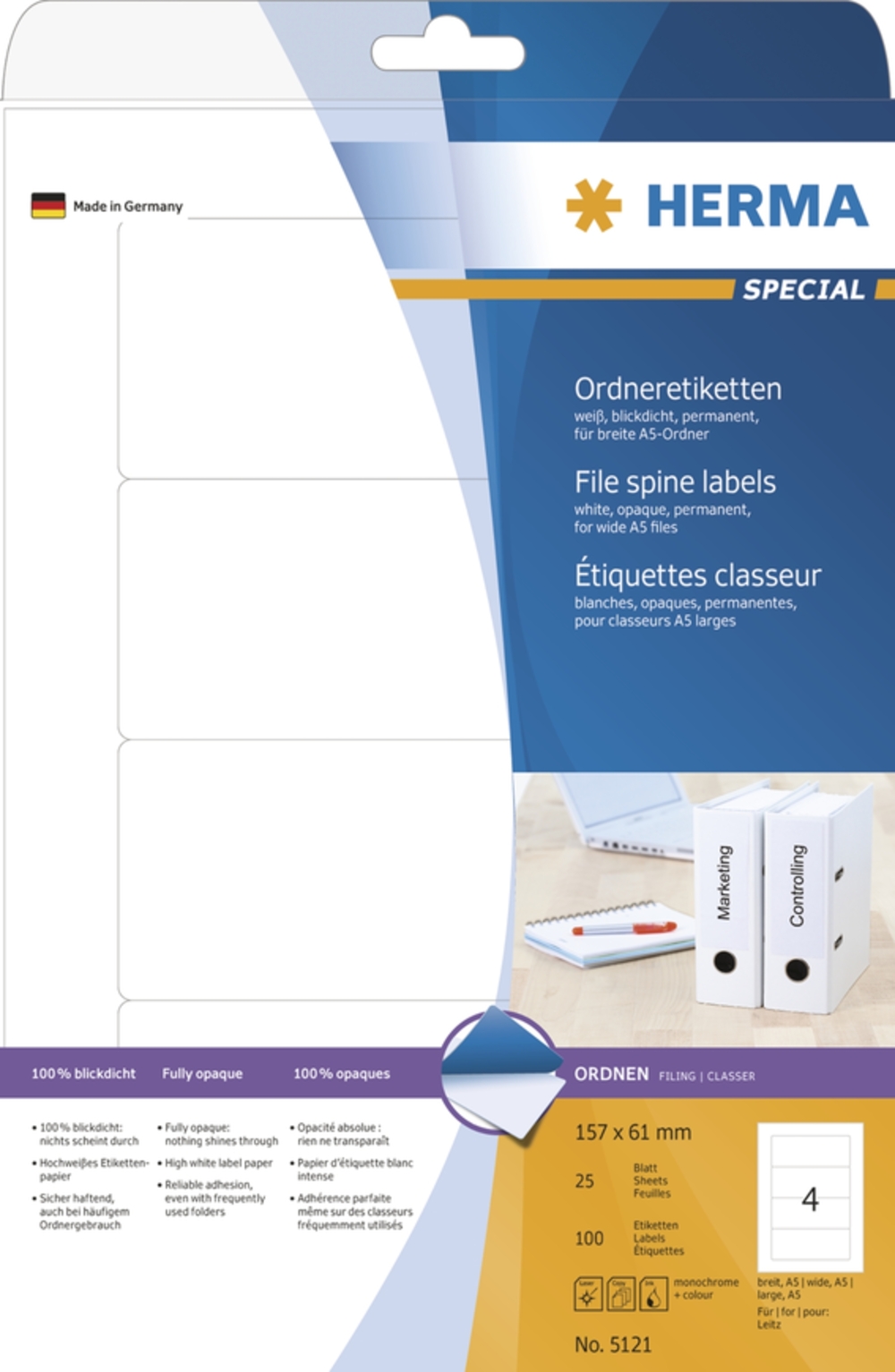 Etiquettes pour classeur A4