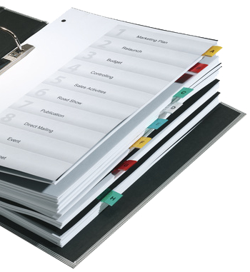 Onglet autocollant transparent TABFIX®, exemple d'utilisation