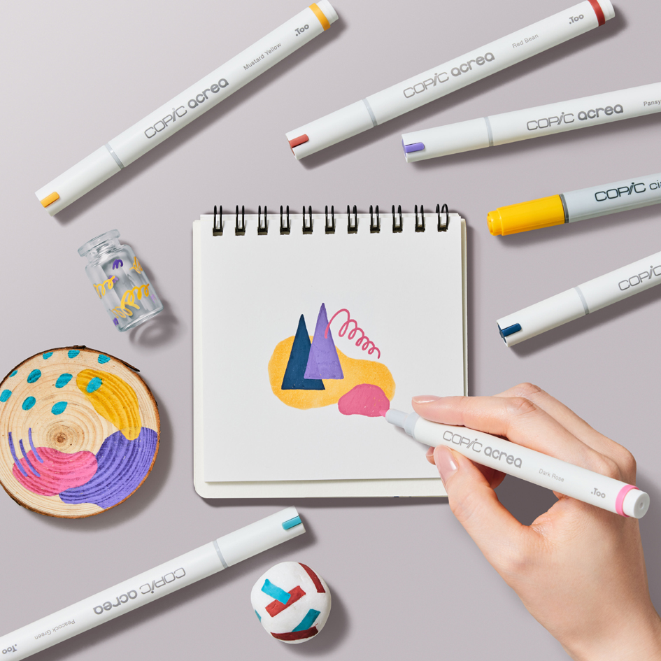 COPIC Marqueur acrea 'Deep', set de 6 set de 6 'Deep' 0,8 mm assorti blanc