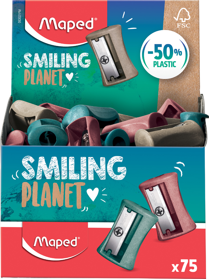 Maped Taille-crayons VIVO SMILING PLANET, présentoir de 75
