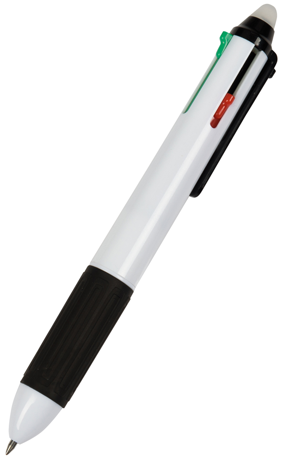 Stylo à bille à quatre couleurs, effaçable