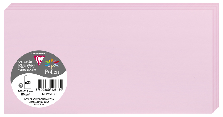 Pollen by Clairefontaine Carte double DL, rose dragée