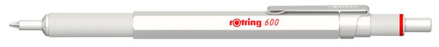 rotring Stylo à bille rétractable 600, perle blanche