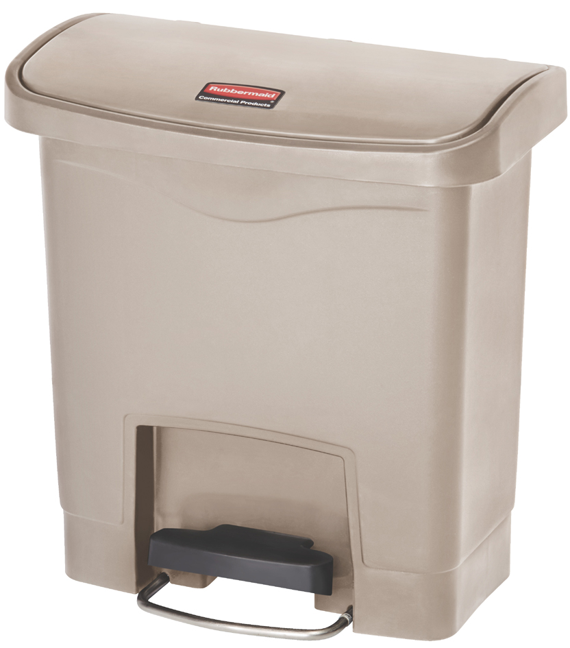 Rubbermaid Collecteur à pédale Slim Jim, 15 litres, beige