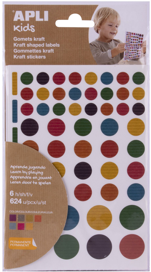 APLI kids Gommettes 'Rond', kraft nature, en sachet