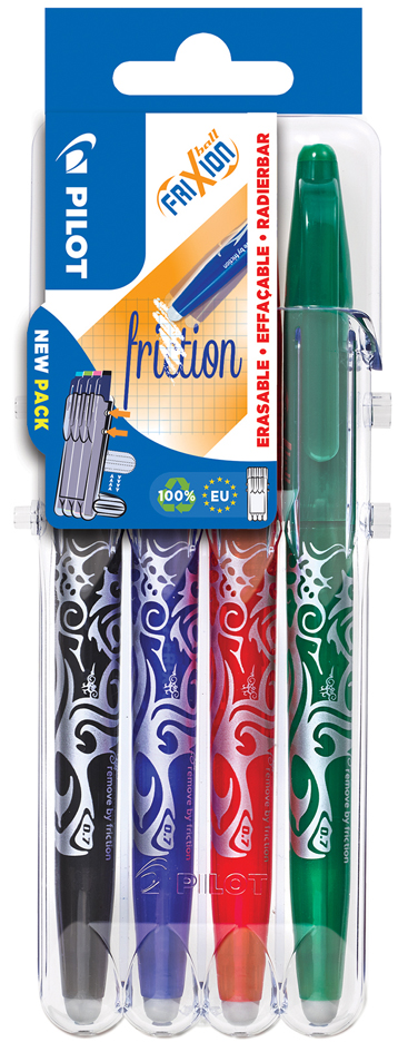 PILOT Stylo roller FRIXION BALL 07 Set2Go, étui de 4