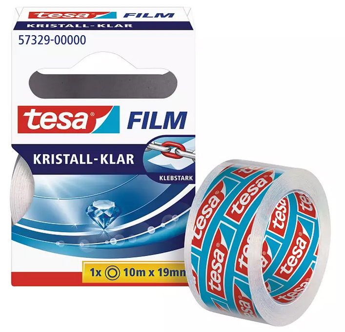 tesa Film Ruban adhésif pack de 10,15 mm x 10 m, transparent
