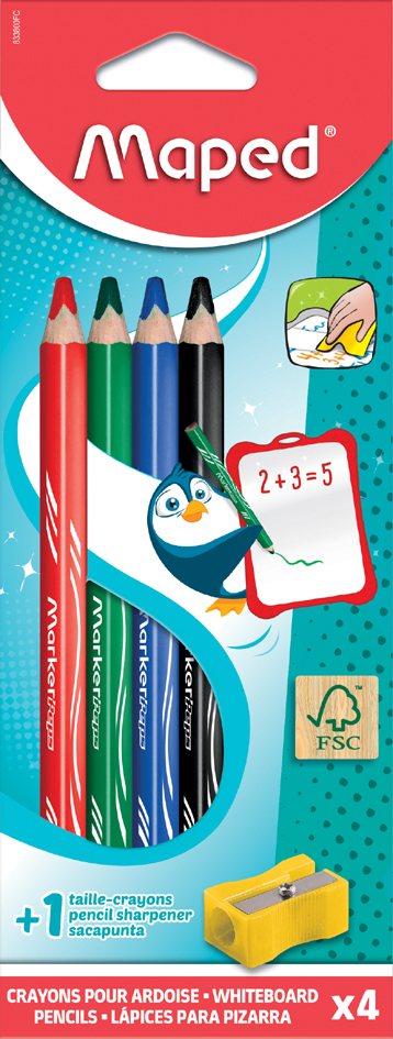 Maped Crayon ardoise Marker'Peps, blister de 4