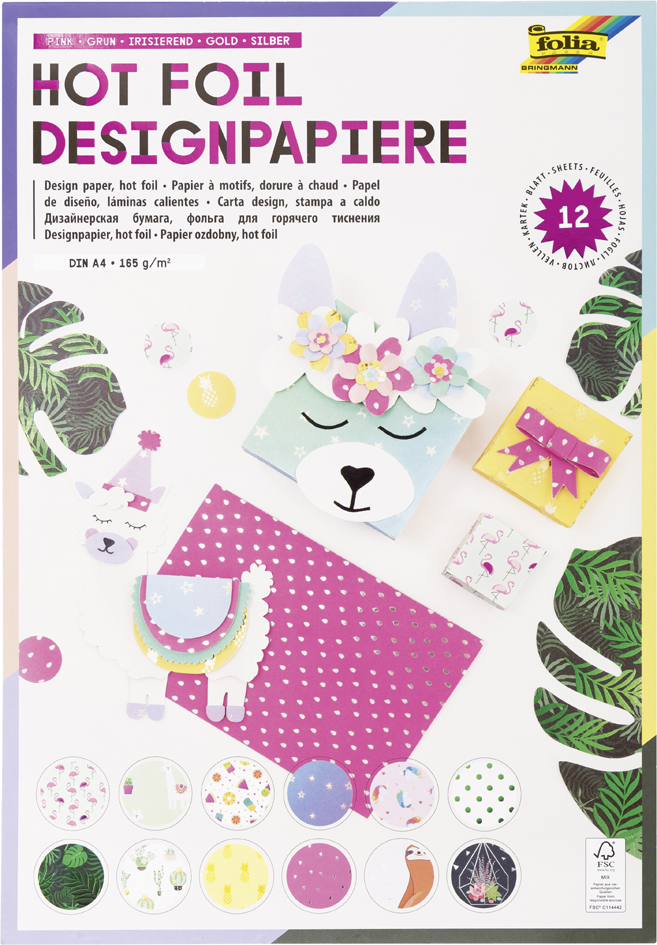 folia Bloc de papier design 'Hotfoil II', A4, 165 g/m2