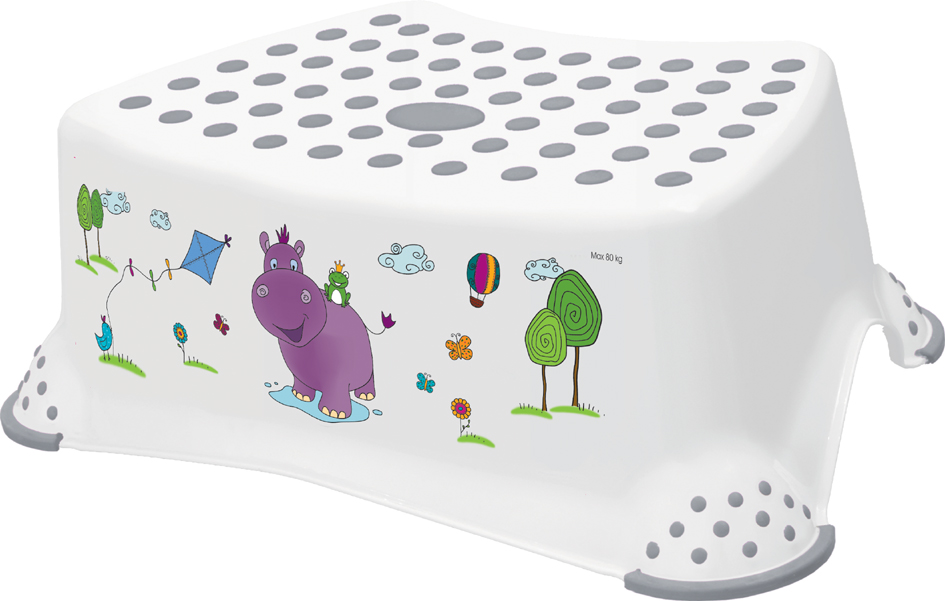 keeeper Marchepied 'tomek hippo', avec impression, blanc