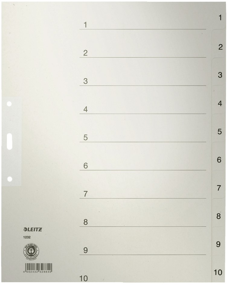 Intercalaires carte, chiffres