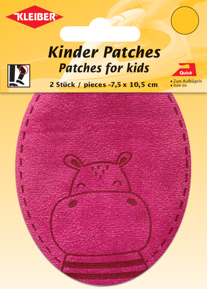 KLEIBER Application 'Hippopotame', rose vif, blister de 2