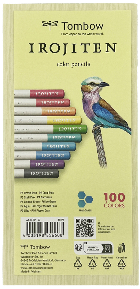 Crayons de couleur IROJITEN "Volume 1", Set de 10 pièces