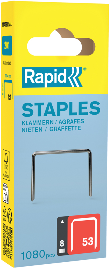 Rapid Agrafe fil fin no. 53, 8 mm, petit paquet