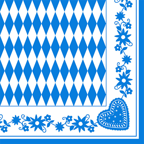 PAPSTAR Serviette à motif 'Bleu bavarois', 400 x 400 mm