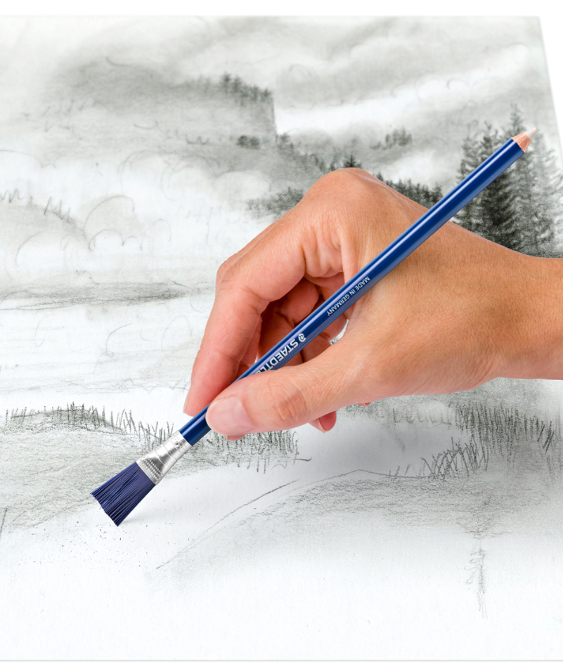 STAEDTLER Stylo-gomme Mars rasor, avec petite brosse, bleu