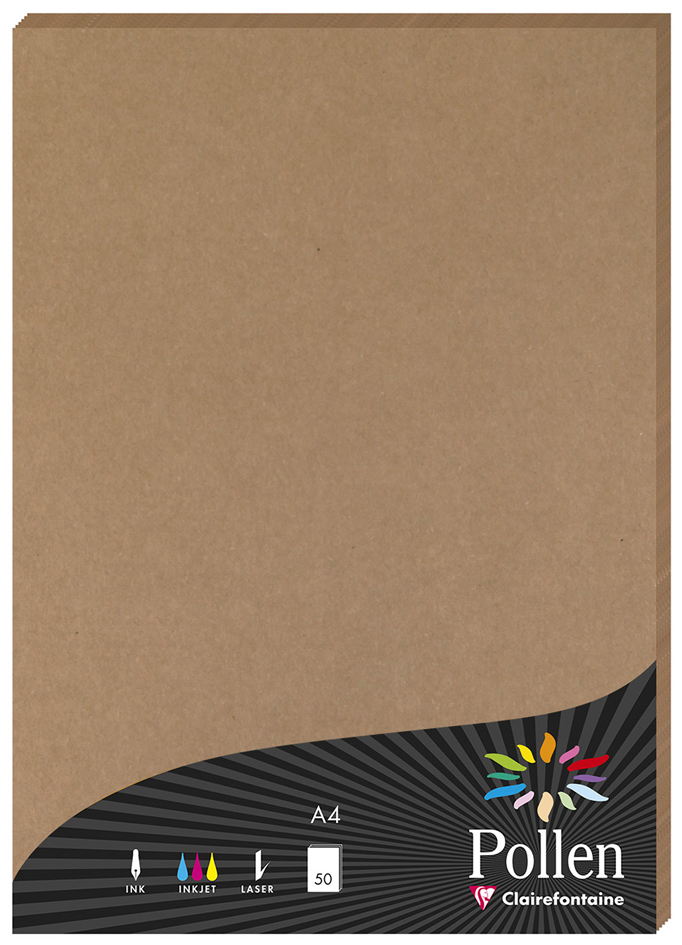 Pollen by Clairefontaine Papier kraft, A4, 120 g/m2, naturel