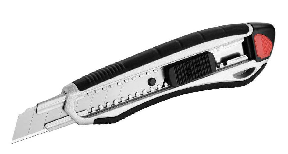 Cutter "Aluminium Alloy", avec poignée souple, 18 mm