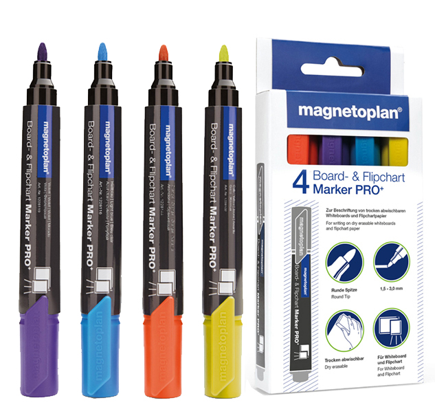 Marqueur pour tableau blanc et chevalet de conférence PRO+, assortiment 2