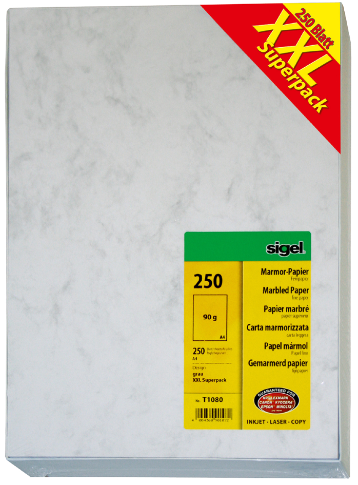 sigel Papier marbré 'XXL Superpack', A4, 90 g/m2, papier fin