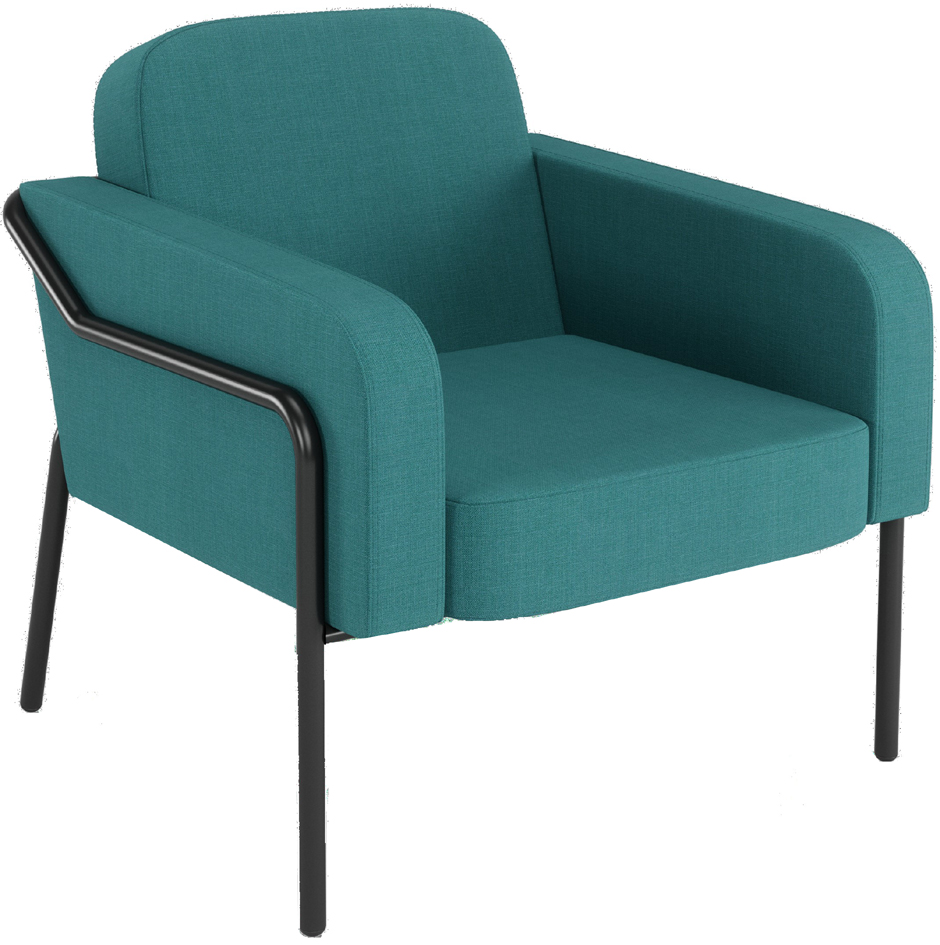 PAPERFLOW Fauteuil visiteur MEDSO RUND L, tissu, bleu