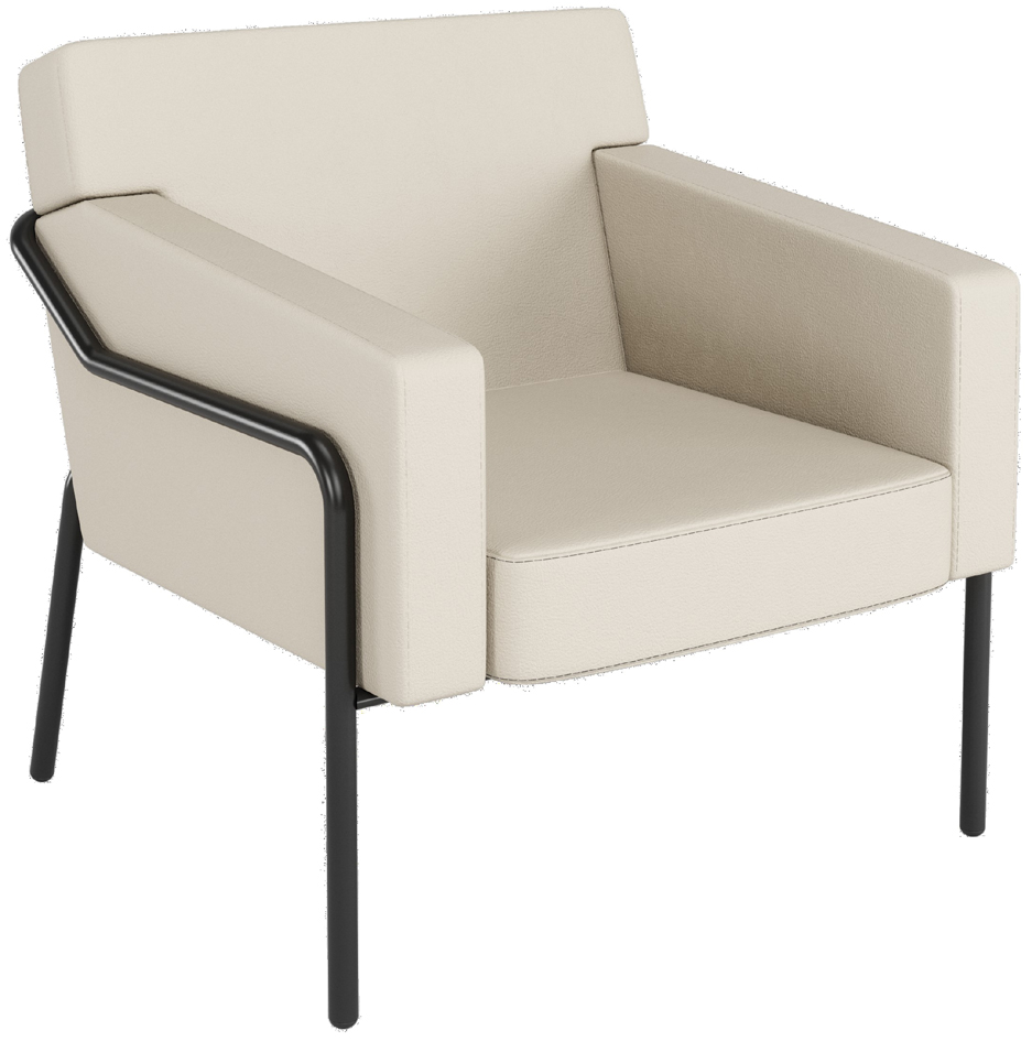 PAPERFLOW Fauteuil visiteur MEDSO T L, simili-cuir, creme