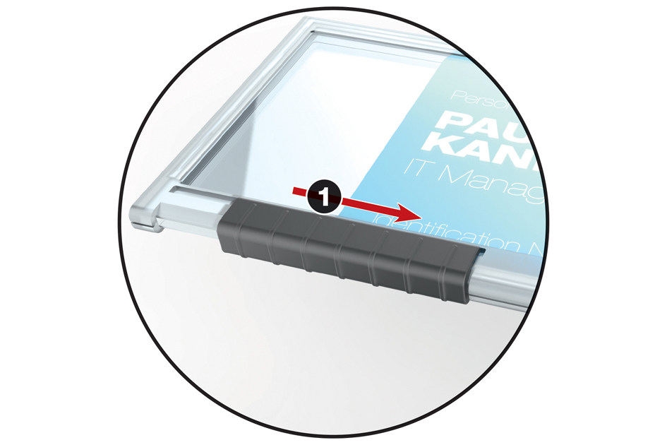 Porte-badge PUSHBOX MONO, mécanisme coulissant