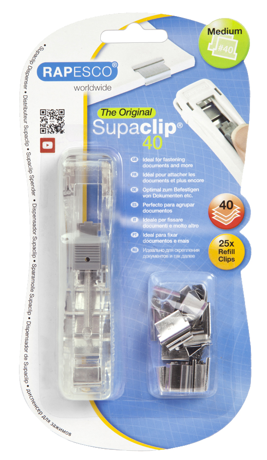 RAPESCO Pince distributrice de clip Supaclip 40, transparent