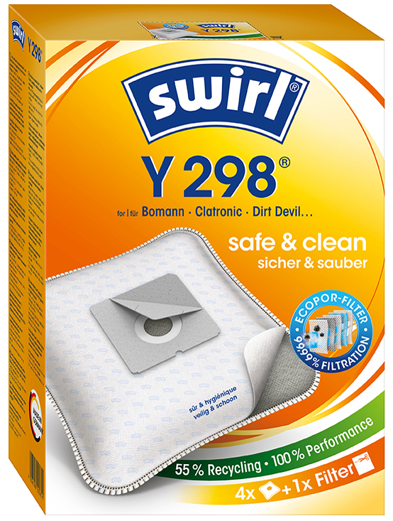 swirl Sac d'aspirateur Y 298, avec filtre MicroporPlus