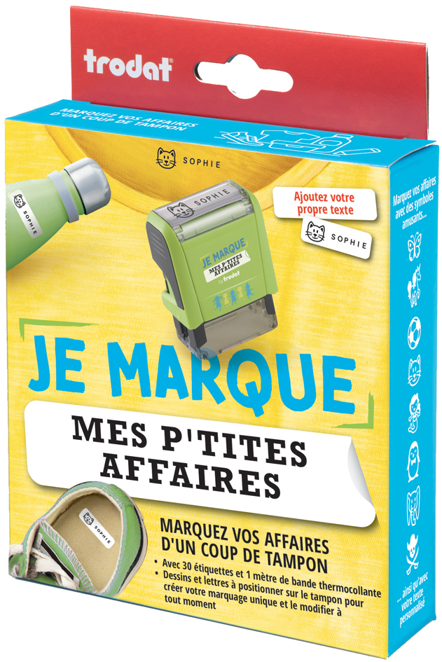 Tampon "Je marque mes p'tites affaires"