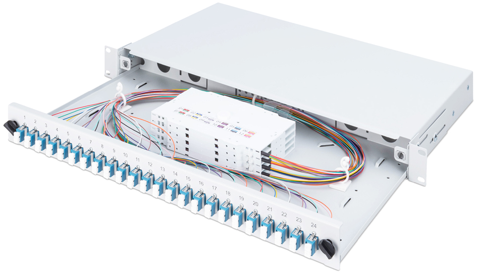 Visuel de référence : boîte d'épissure à fibre optique 19", 24 LC