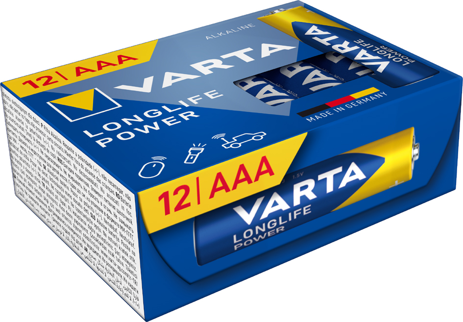 VARTA Pile alcaline Longlife Power, Micro (AAA), 12 pièces