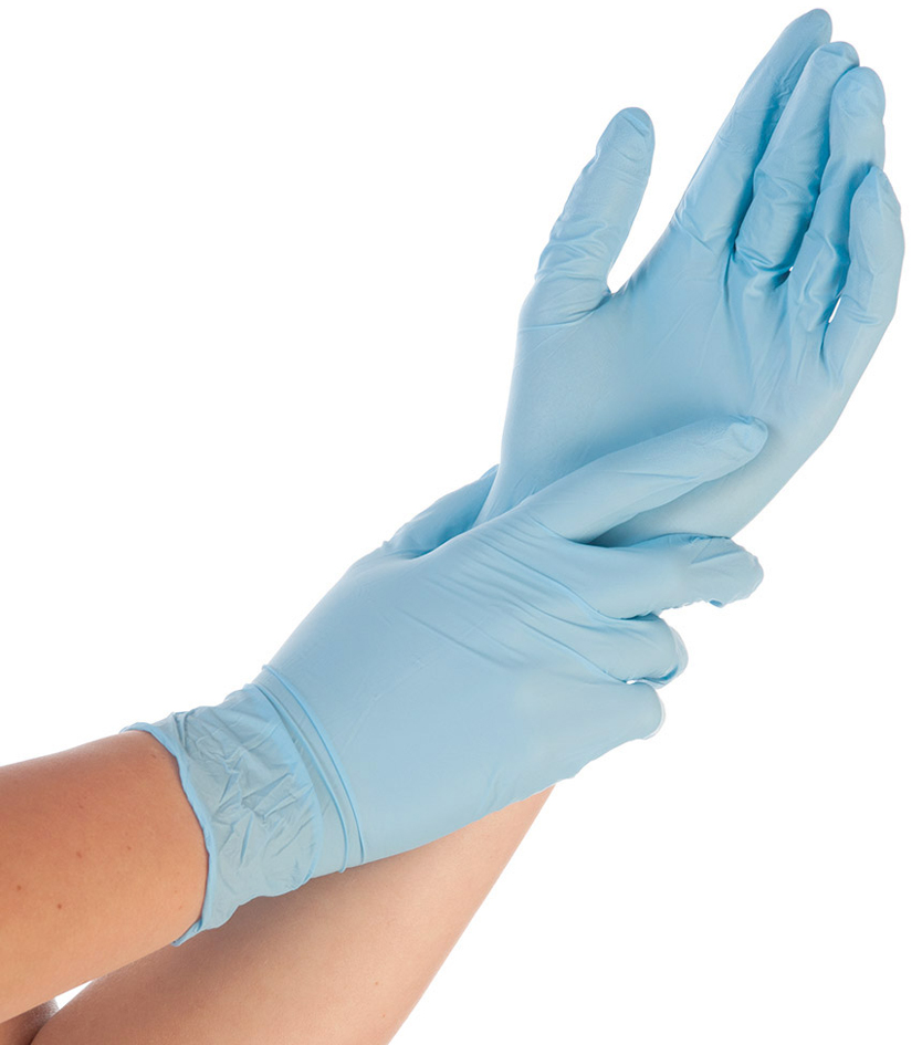 HYGOSTAR Gant nitrile CONTROL, L, poudré, bleu