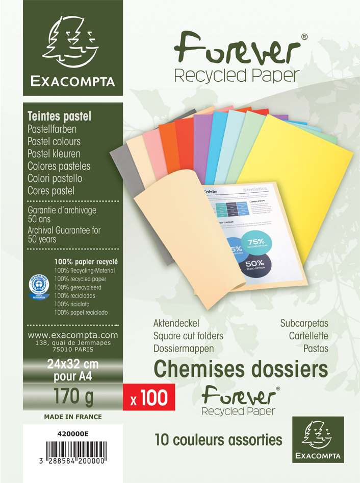 Visuel de référence: Chemises dossier FOREVER 250, emballage