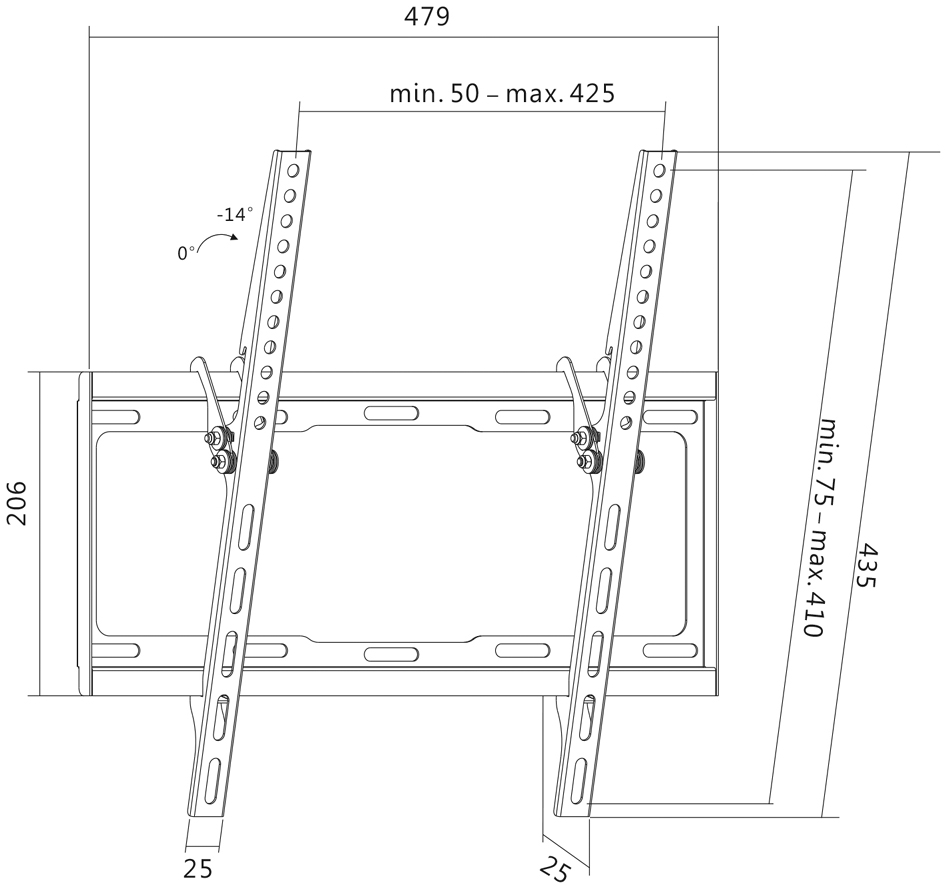 Supports muraux pour TV, inclinable