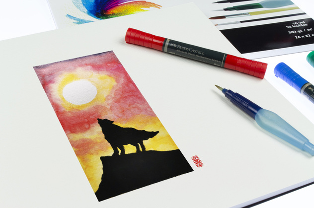 kangaro Bloc de papier aquarelle, 170 x 240 mm, 16 feuilles