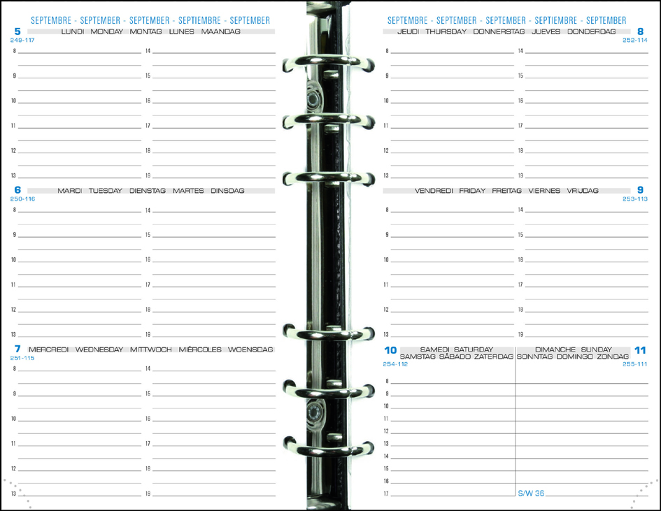 Recharge "Exatime 17", 1 semaine/2 pages horizontal