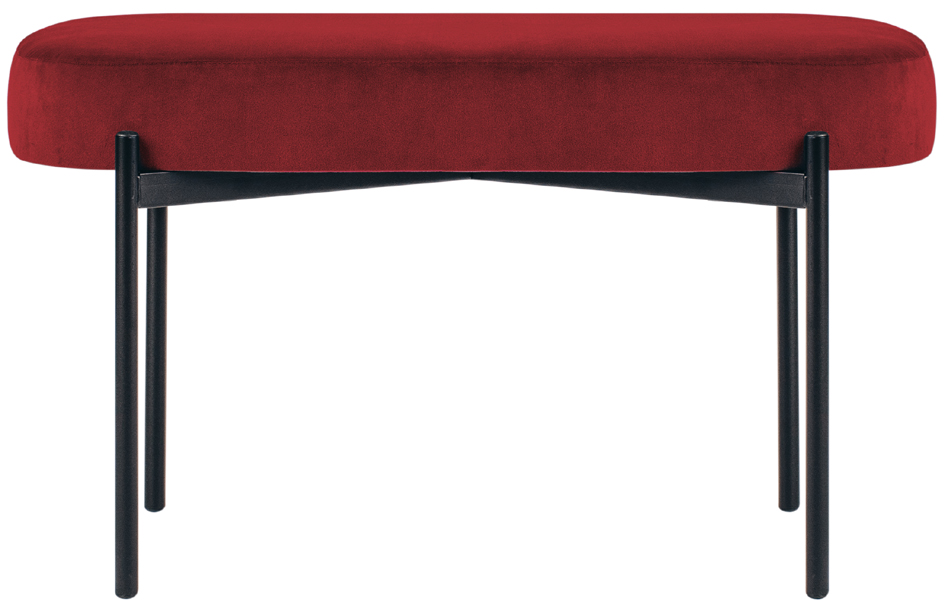 PAPERFLOW Banc oval GAIA, taille M, habillage velours, rouge