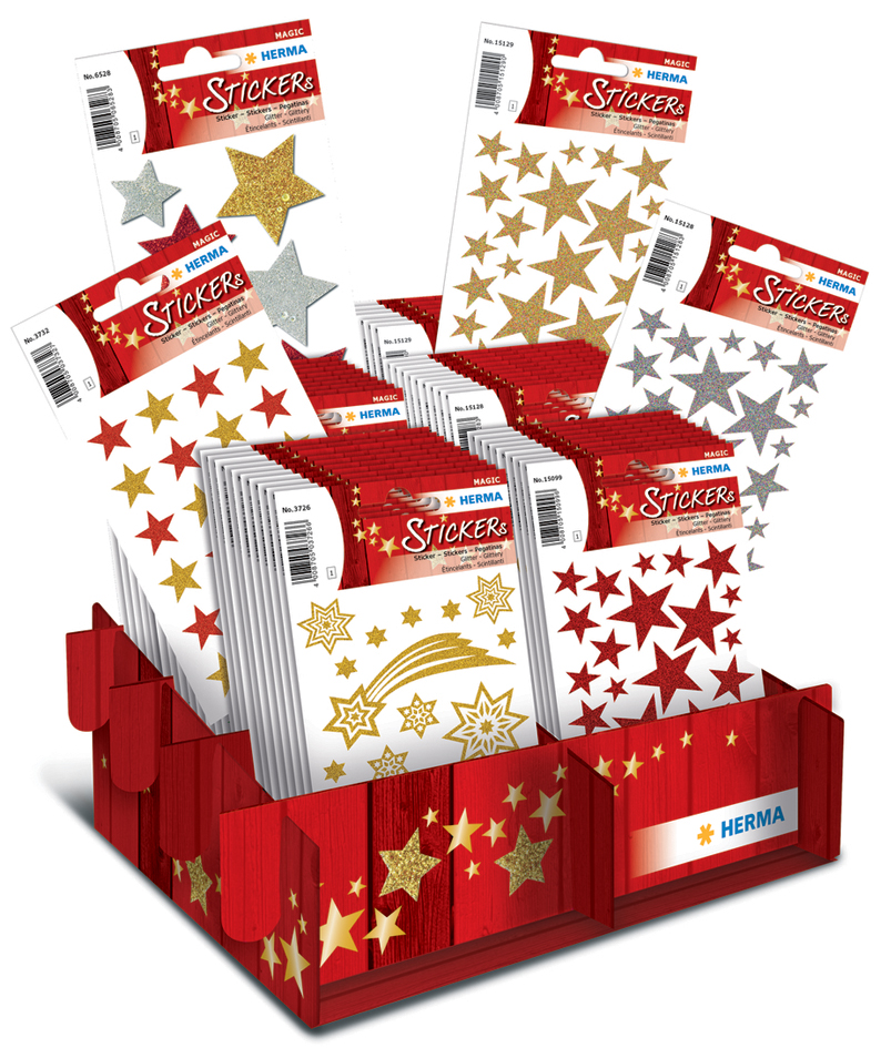 HERMA Autocollants de Noël MAGIC 'Etoiles pailletées',