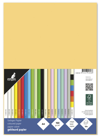 kangaro Papier multifonction, A4, 160 g/m2, chamois foncé