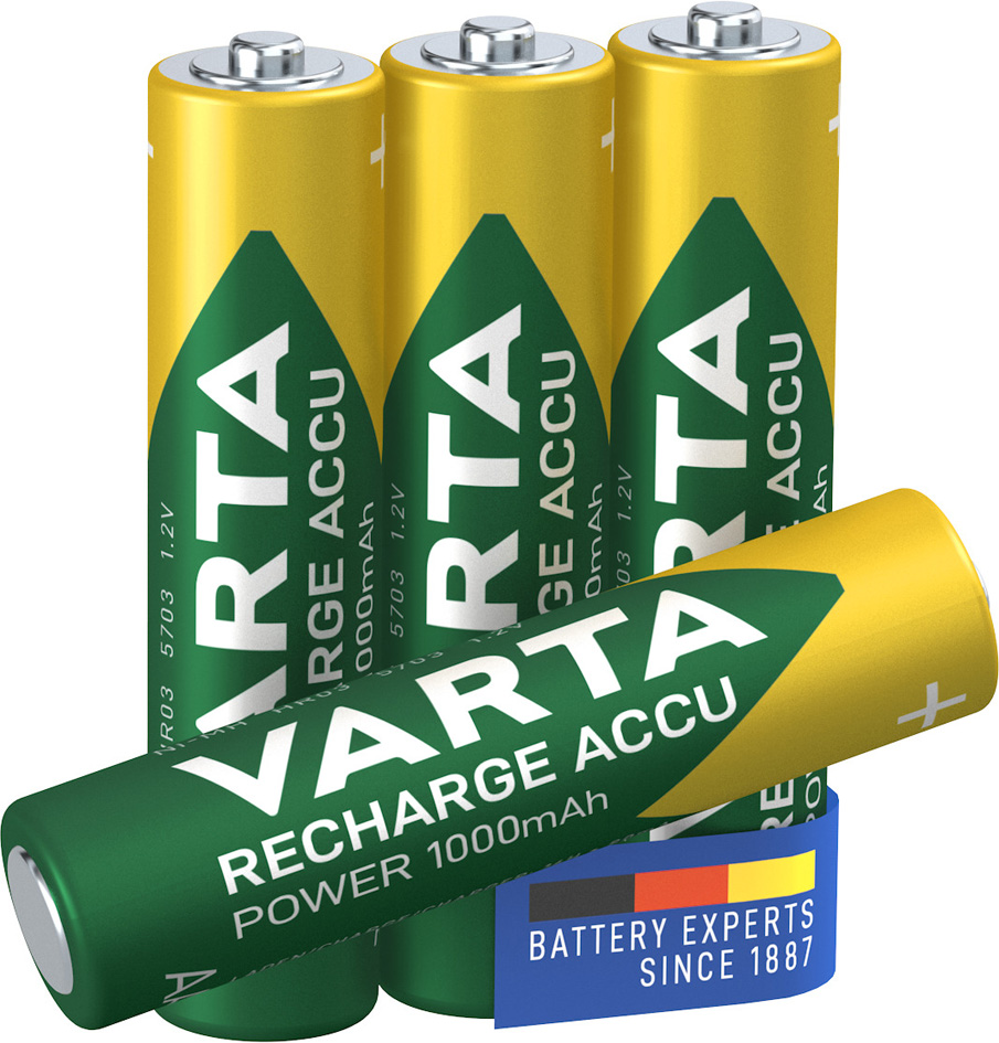 VARTA Pile NiMH 'Rechargeable Accu', Micro (AAA), 1 000 mAh